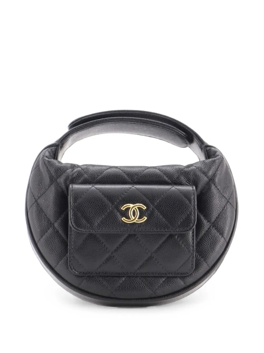 CHANEL Pre-Owned Polly Pocket Pouch Quilted Caviar Mini hobo bag - Nero