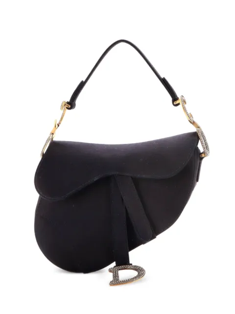 Christian Dior Pre-Owned Saddle Handbag Satin with Crystals Mini shoulder bag