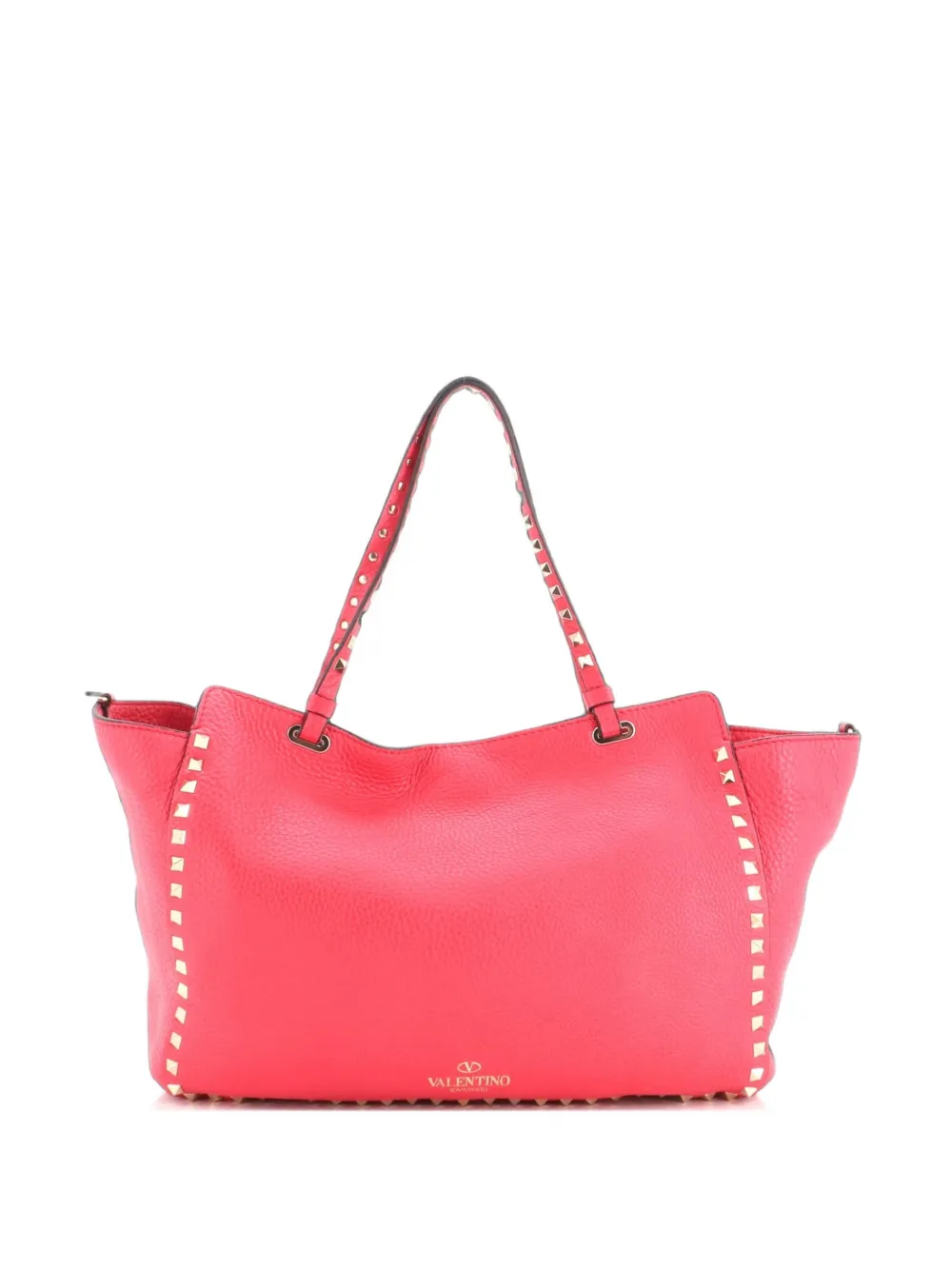 Valentino Garavani Pre-Owned Rockstud Pebbled Leather Medium tote bag - Rosa