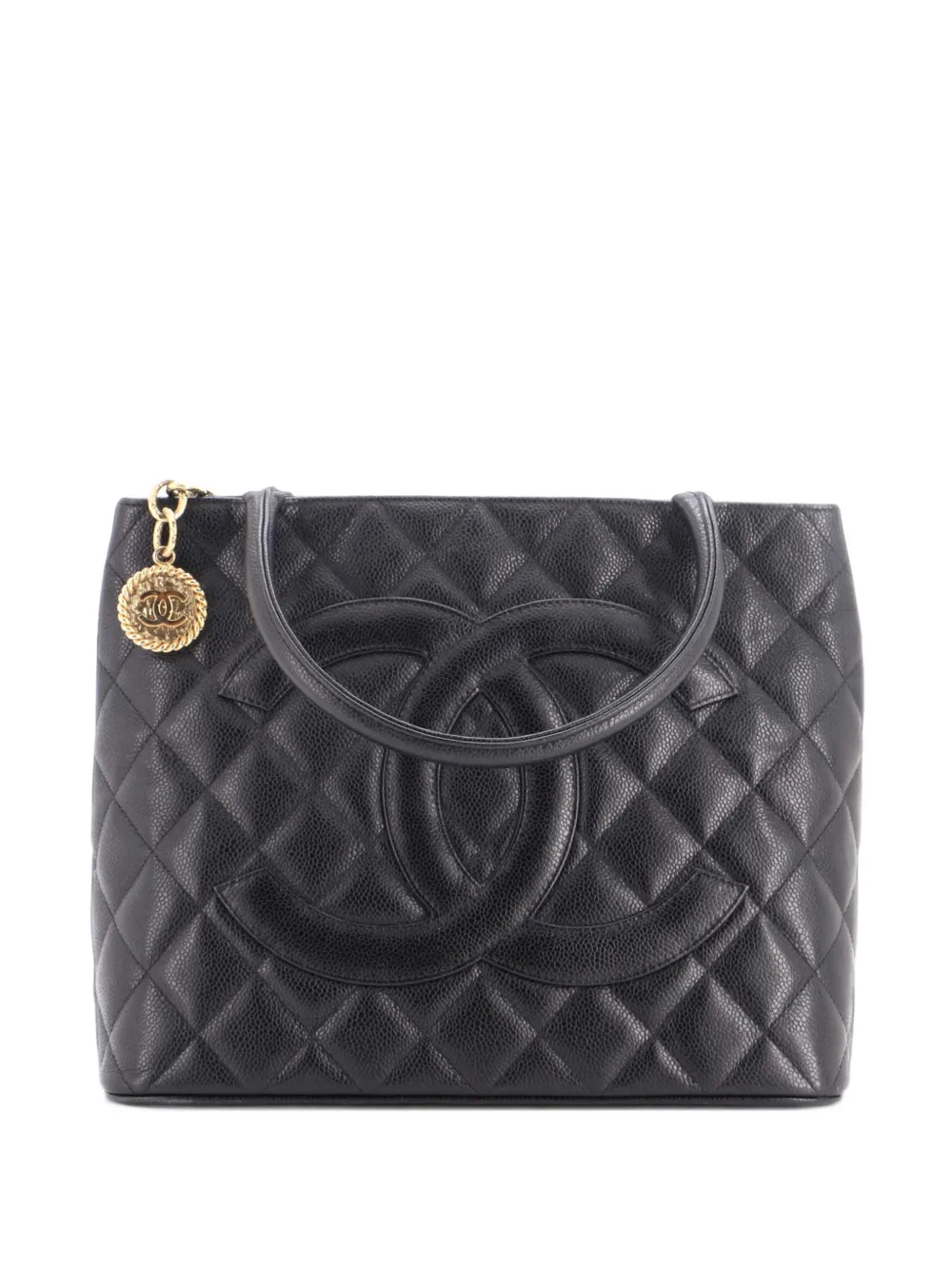 CHANEL Pre-Owned Medallion Quilted Caviar tote bag - Nero