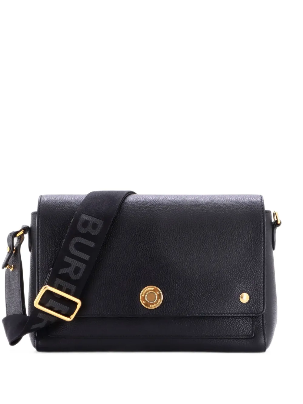 Burberry Pre-Owned Note Leather Medium crossbody bag - Black