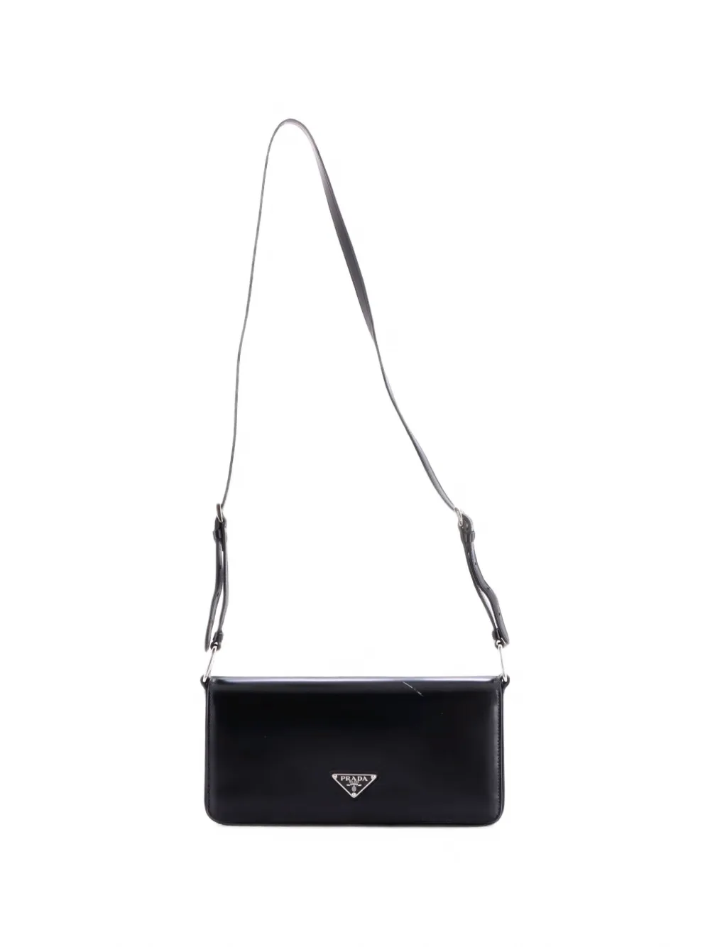 Prada Pre-Owned Femme Flap Spazzolato Leather shoulder bag - Nero