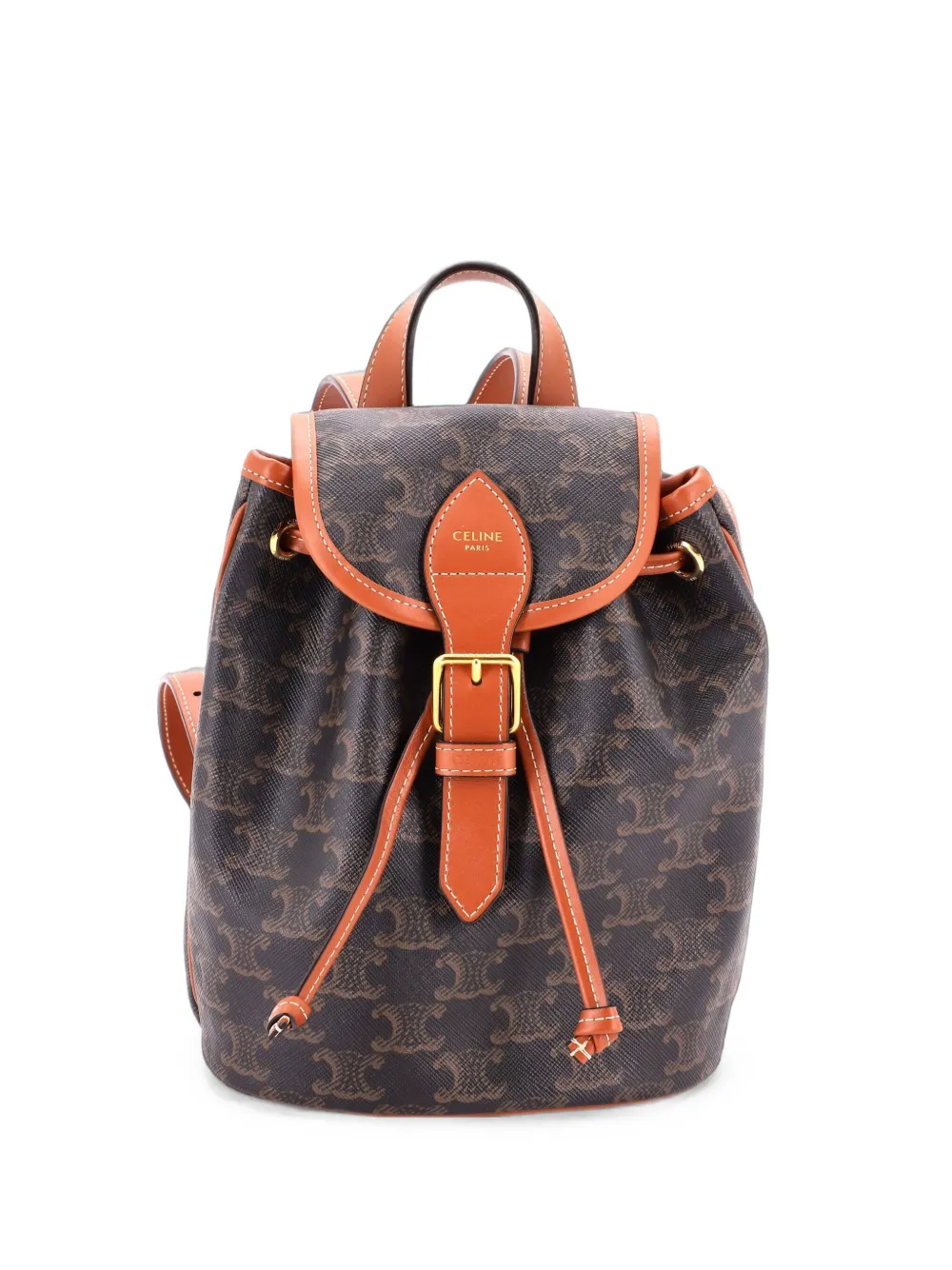 Celine Pre-Owned Folco Triomphe Coated Canvas Mini backpack - Marrone