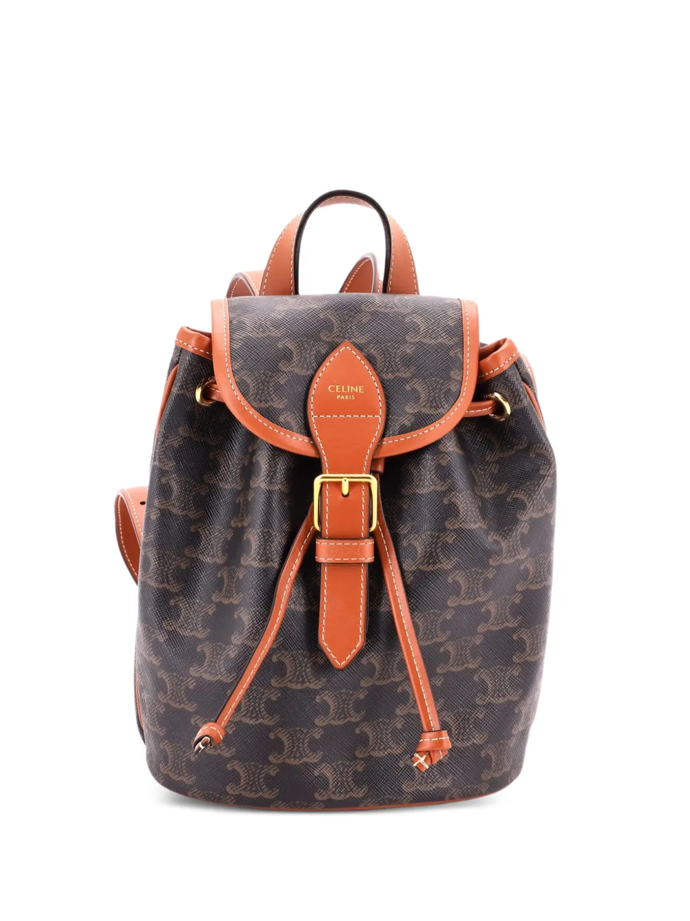 Celine Pre-Owned Folco Triomphe Coated Canvas Mini backpack - Marrone