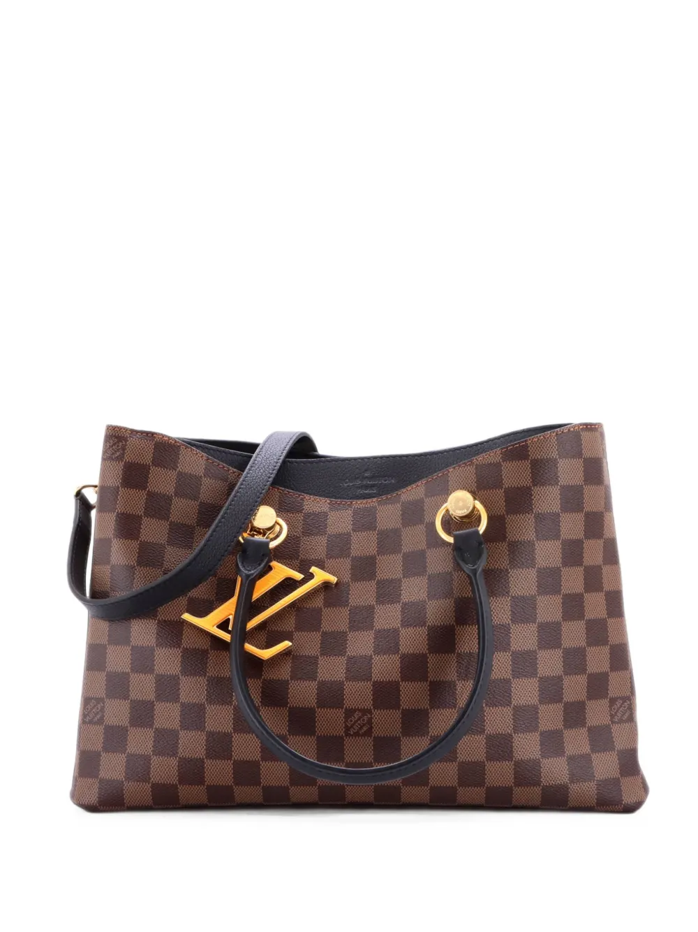 Louis Vuitton Pre-Owned LV Riverside Handbag Damier with Leather tote bag - Marrone