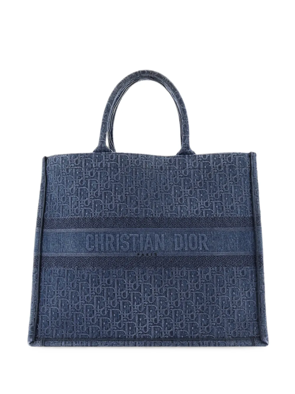 Christian Dior Pre-Owned grand cabas Book Oblique en jean - Bleu