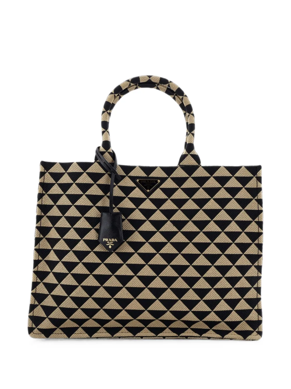 Prada Pre-Owned Symbole Shopper Jacquard Large tote bag - Marrone
