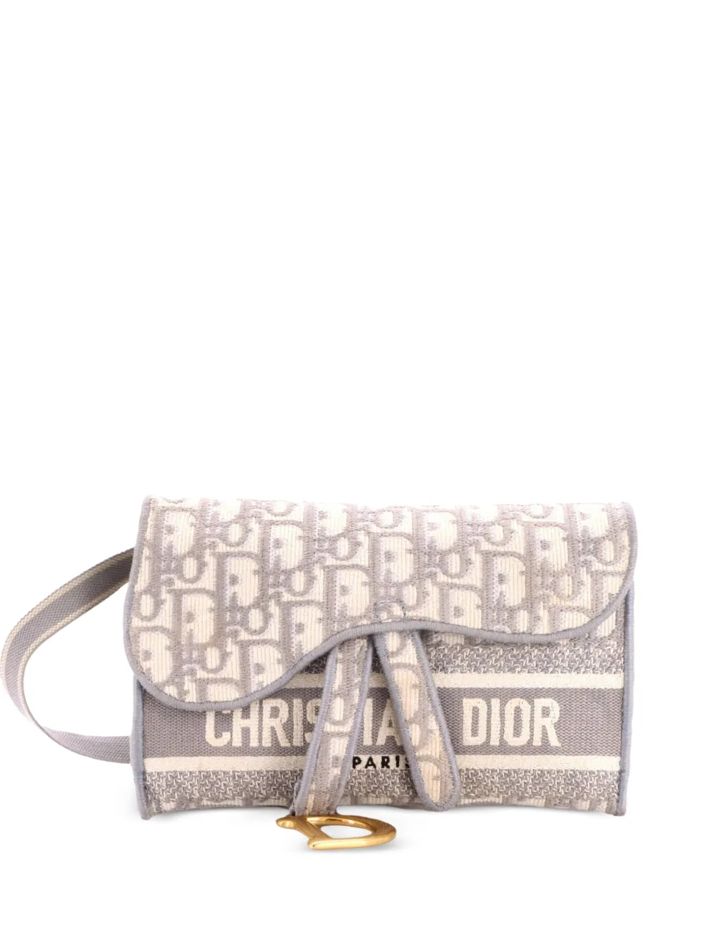 Christian Dior Pre-Owned sac banane Saddle en toile Oblique à logo brodé - Gris Christian Dior Pre-Owned sac banane Saddle en toile Oblique à logo brodé - Gris