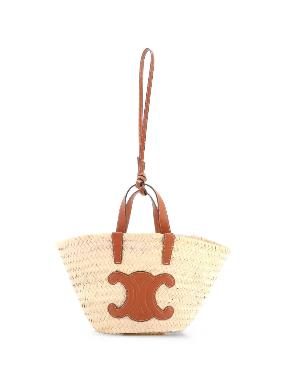 Celine Pre-Owned Classic Panier Basket Handtasche aus Bast und Leder - Braun