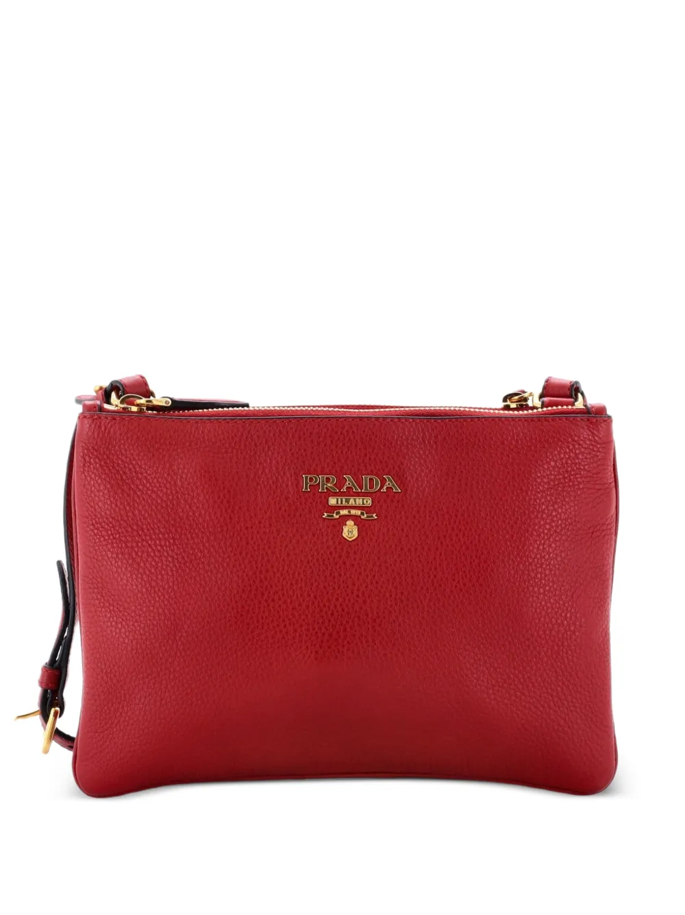 Prada Pre-Owned Double Zip Vitello Daino Small crossbody bag - Rosso