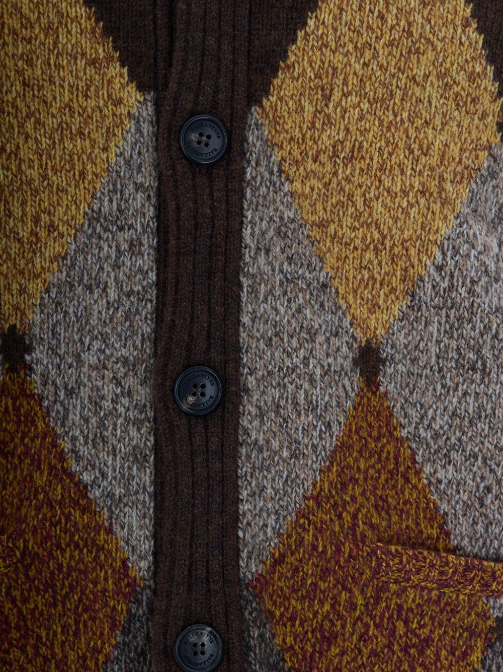 Ballantyne Vest met diamant-intarsia Bruin