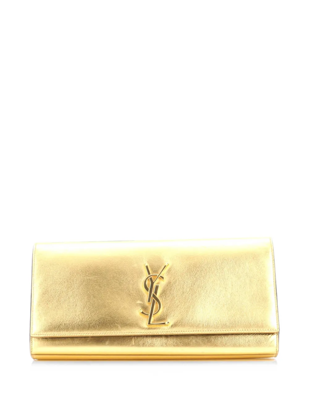 Saint Laurent Pre-Owned pochette Monogram Metallic Calfskin Long - Or