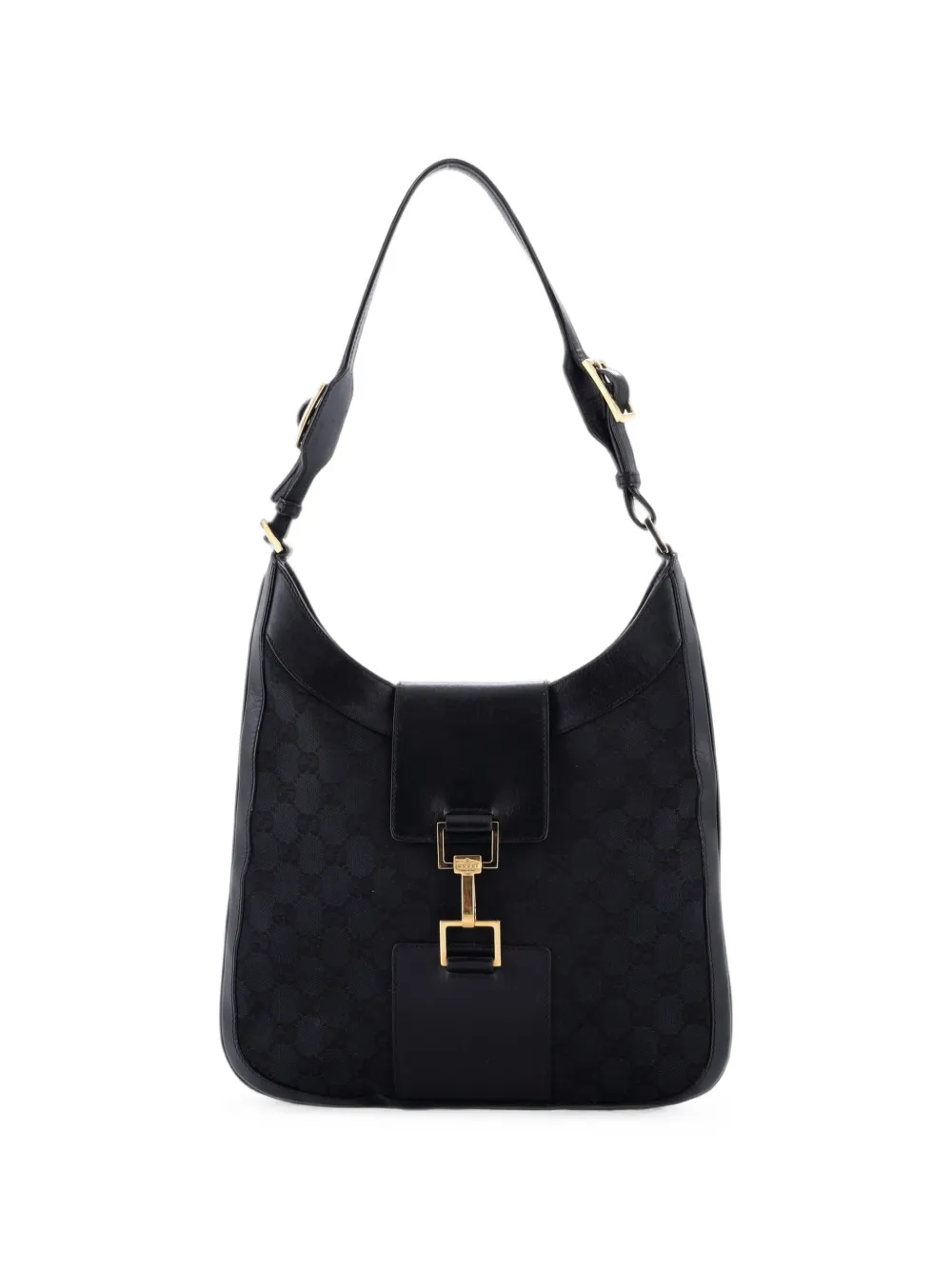 Gucci Pre-Owned Vintage Jackie GG Canvas with Leather Medium hobo bag - Nero