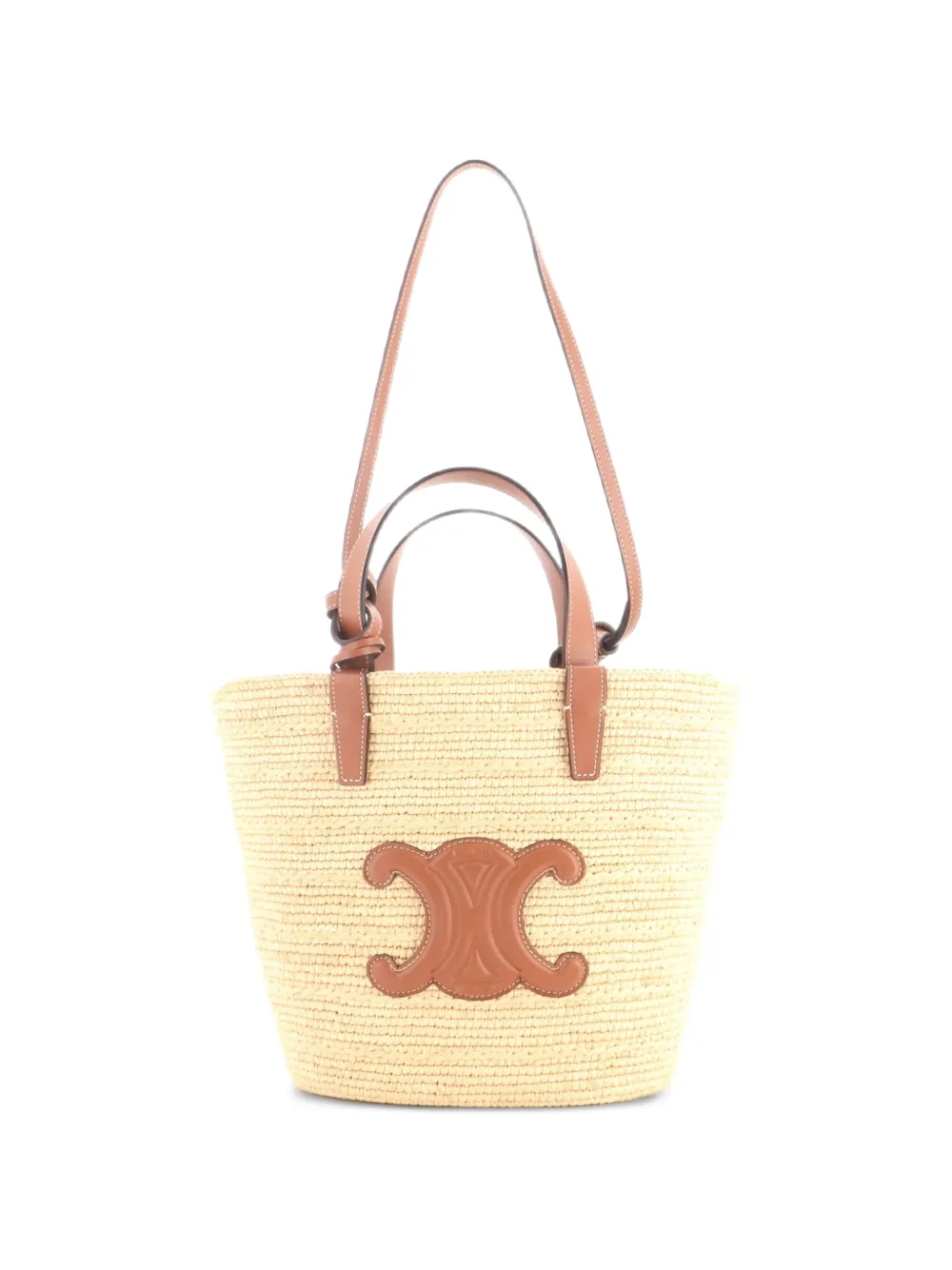 Celine Pre-Owned Classic Panier Basket Handtasche aus Bast und Leder - Braun