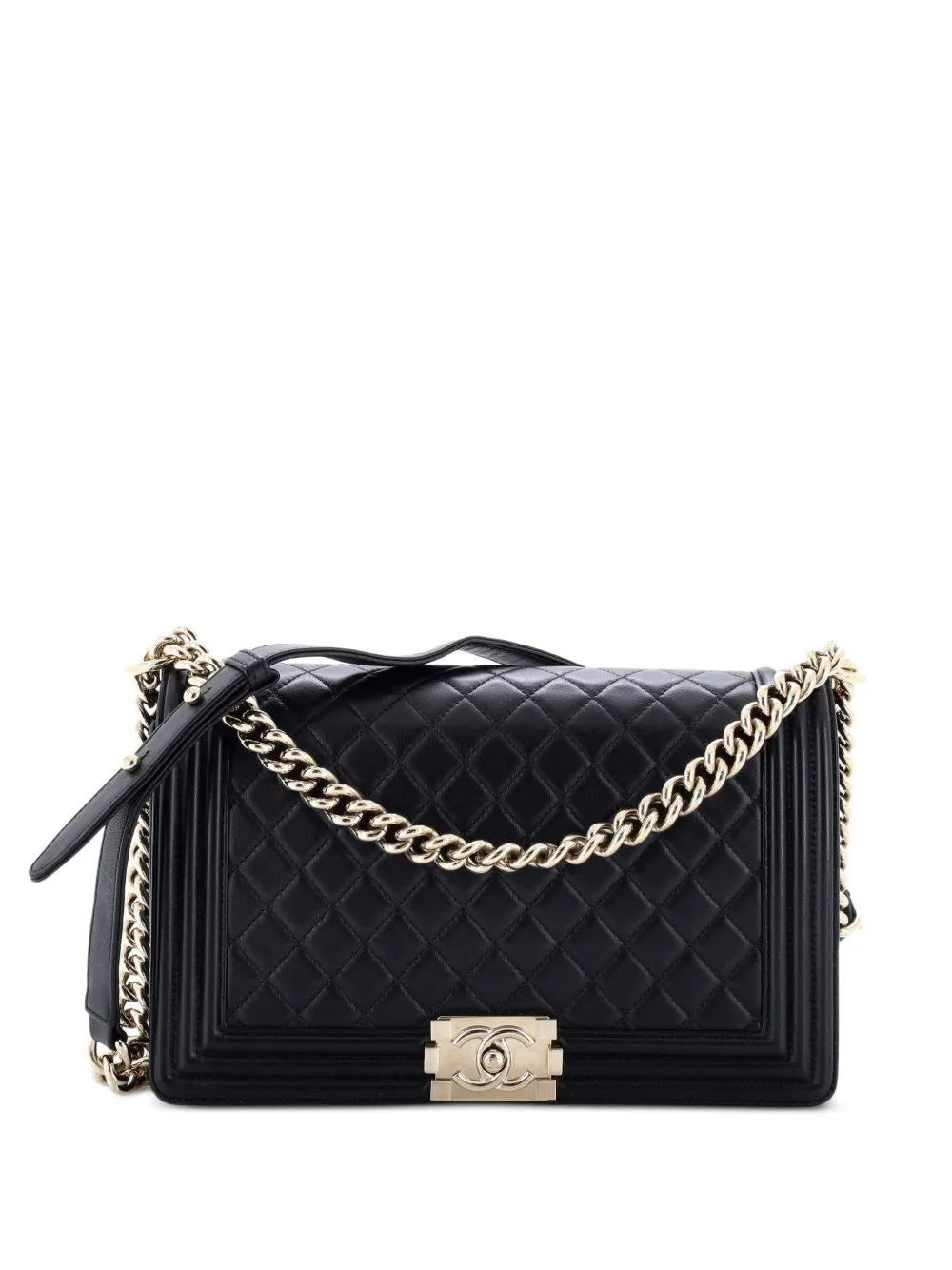 CHANEL Pre-Owned Boy Flap Bag Quilted Lambskin New Medium shoulder bag - Nero