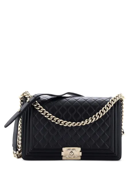 CHANEL Pre-Owned bolsa de hombro Boy Flap mediana de piel de cordero capitonada