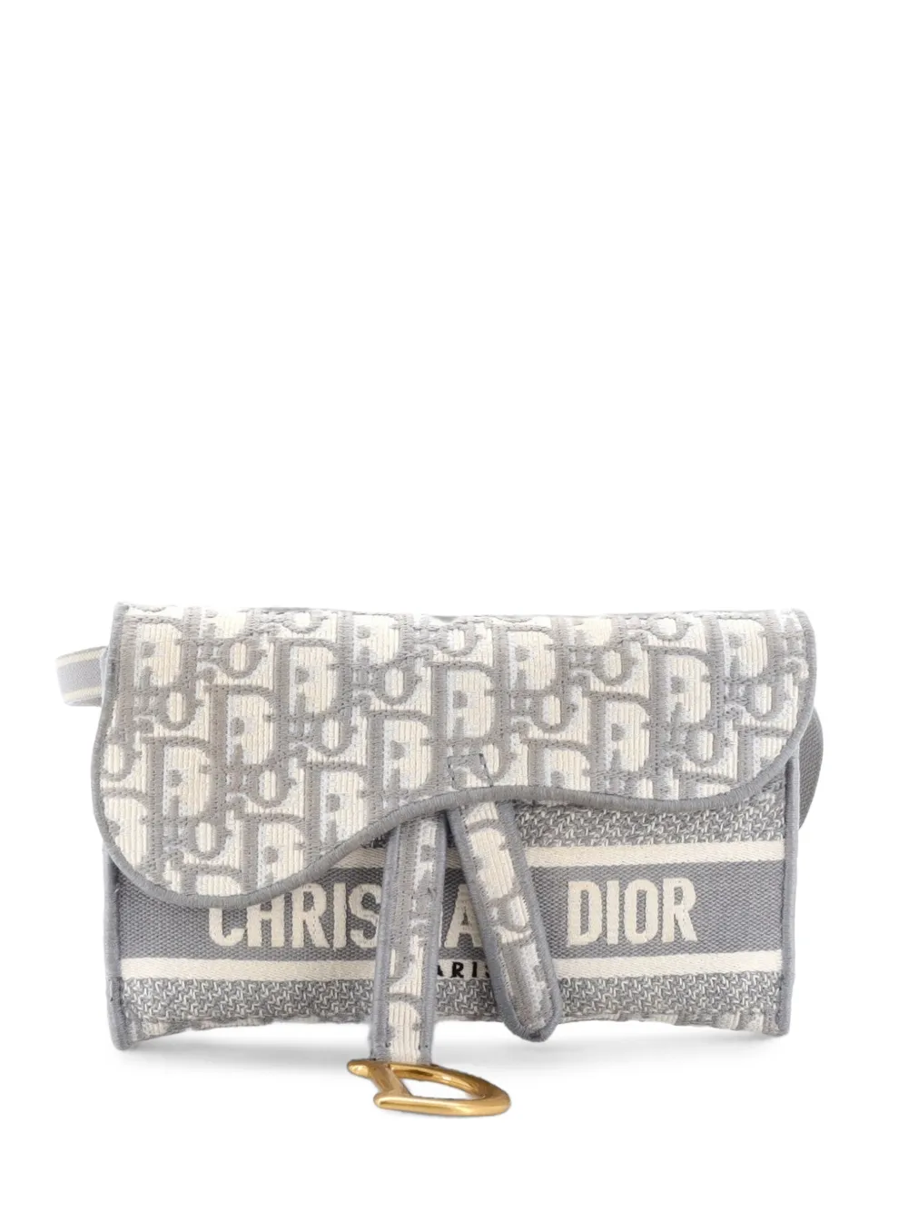 Christian Dior Pre-Owned sac banane Saddle en toile Oblique à logo brodé - Gris Christian Dior Pre-Owned sac banane Saddle en toile Oblique à logo brodé - Gris