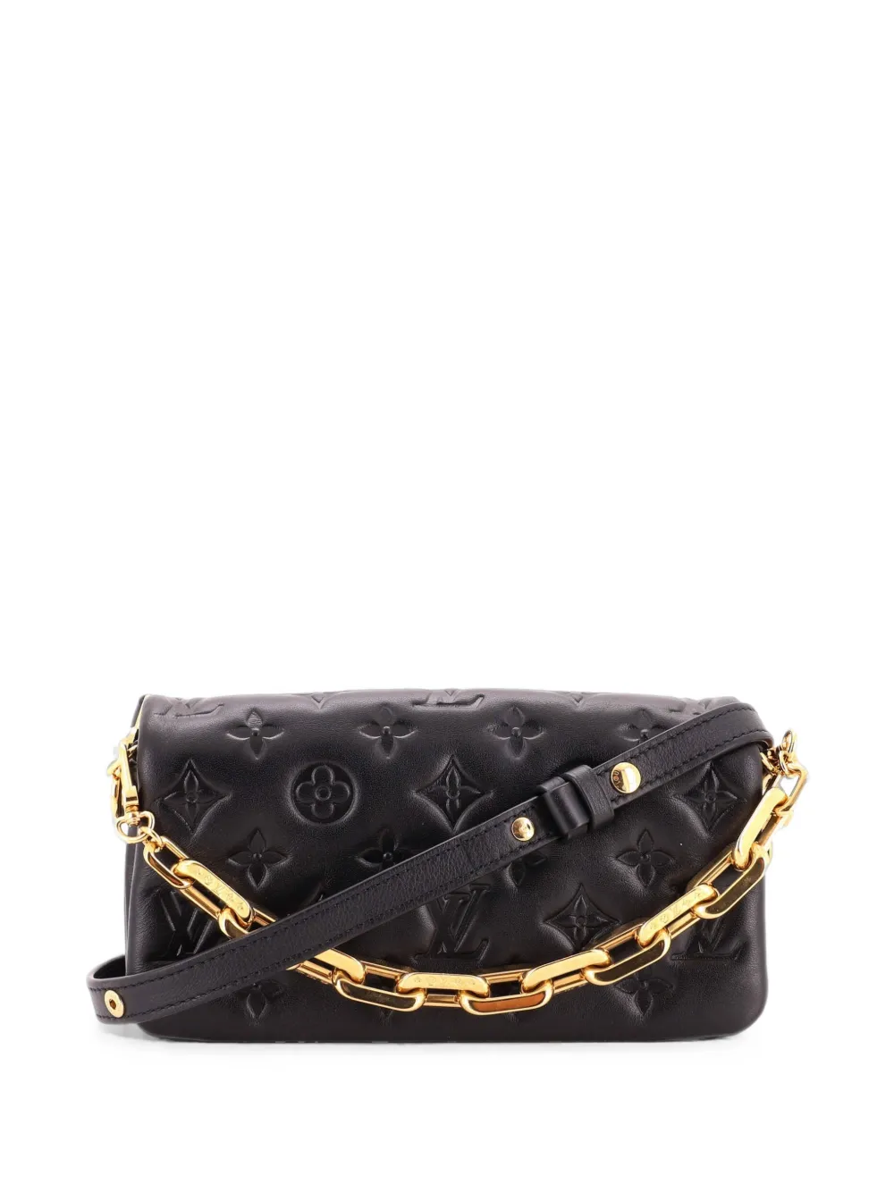 Louis Vuitton Pre-Owned sac porté épaule Convertible Coussin Pochette en peau d'agneau embossée - Noir