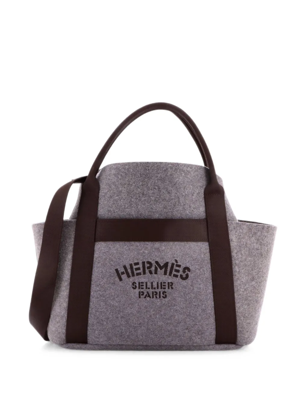 Hermès Pre-Owned sac porté épaule Sac De Pansage Groom en feutre - Gris