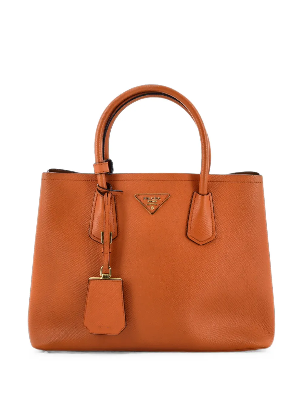 Prada Pre-Owned Cuir Double Saffiano Leather Medium tote bag - Arancione