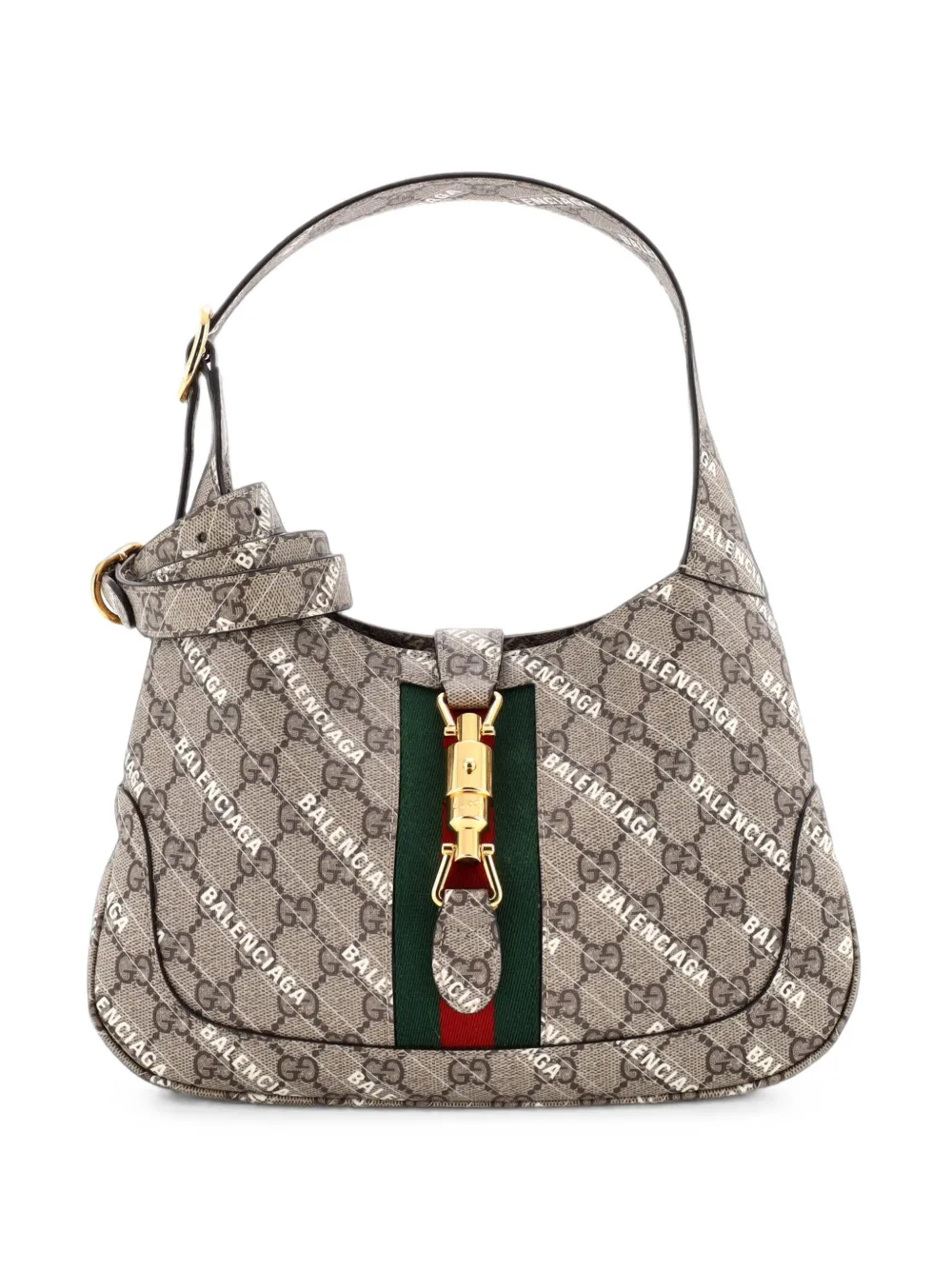 Gucci Pre-Owned x Balenciaga kleine The Hacker Project Jackie 1961 GG Tasche aus beschichtetem Canvas - Braun