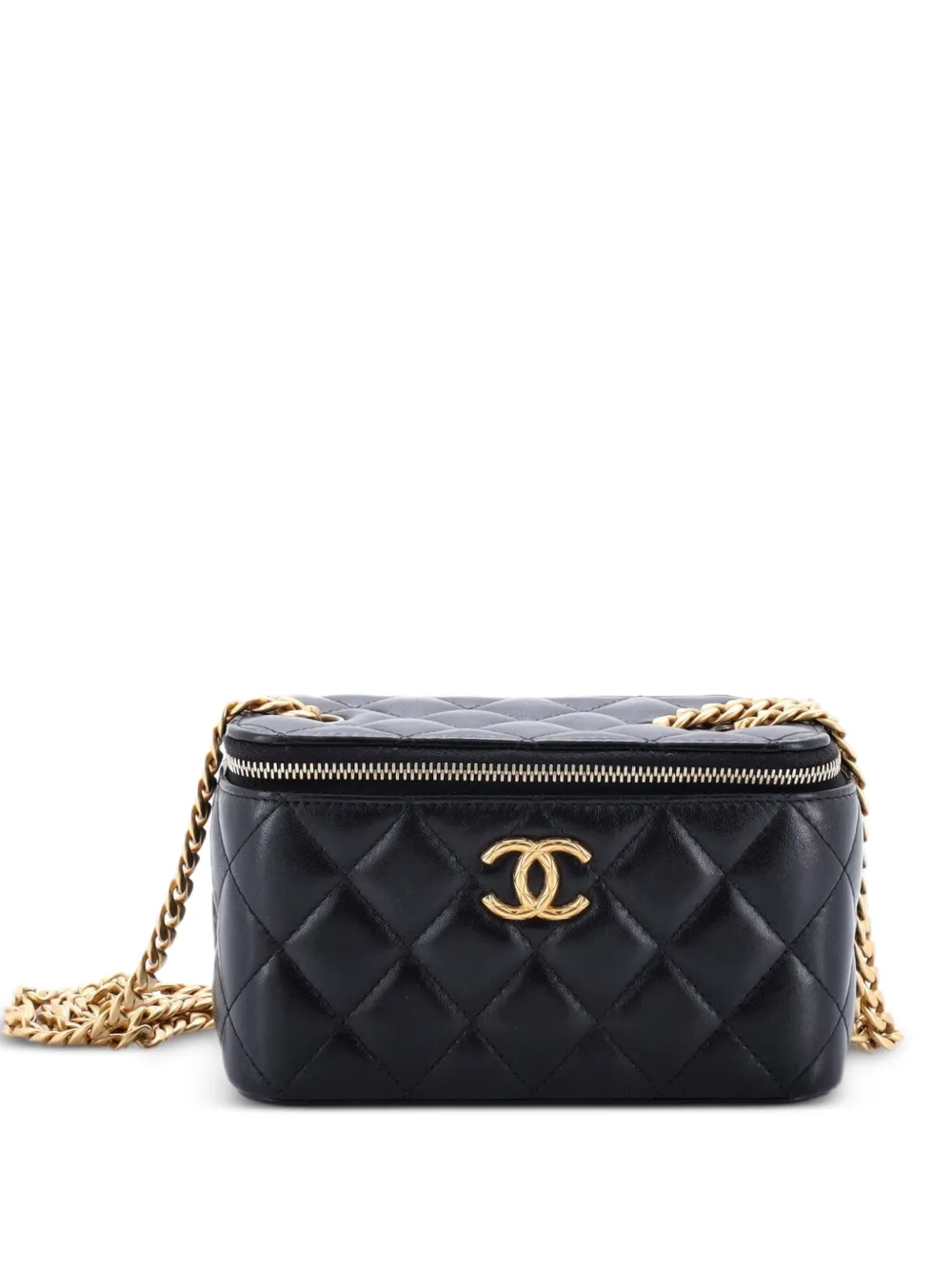 CHANEL Pre-Owned All Slide Long Vanity Case with Chain Quilted Lambskin Small crossbody bag - Nero