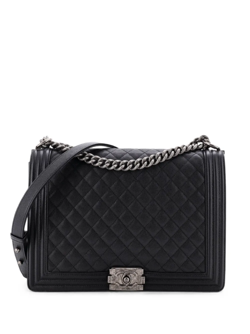 CHANEL Pre-Owned Boy Flap Bag Quilted Caviar Large shoulder bag - Nero