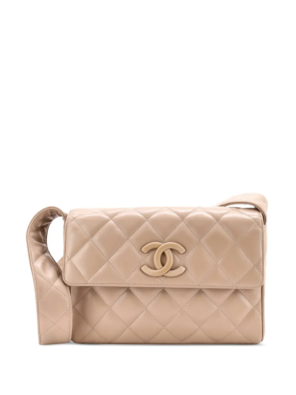CHANEL Pre-Owned CC Flap Quilted Lambskin Small shoulder bag - Neutrals