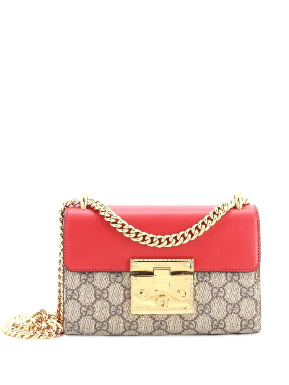 Gucci Pre-Owned Padlock Shoulder Bag GG Coated Canvas and Leather Small crossbody bag - Marrone