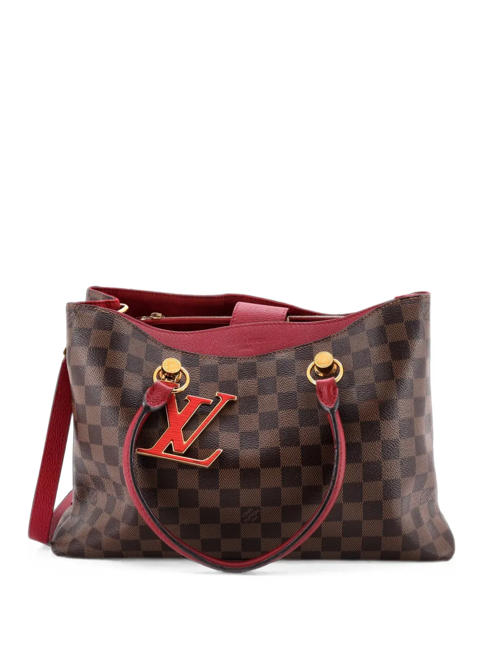 Louis Vuitton Pre-Owned LV Riverside Handbag Damier with Leather tote bag - Marrone