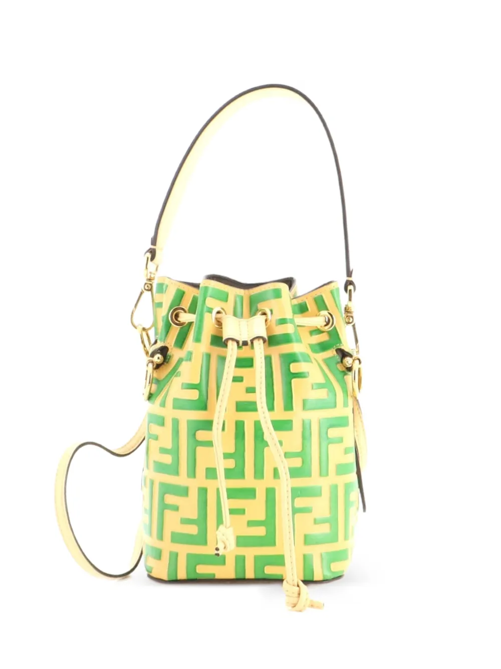 Fendi Pre-Owned sac seau Mon Trésor en cuir à motif Zucca embossé format mini - Vert Fendi Pre-Owned sac seau Mon Trésor en cuir à motif Zucca embossé format mini - Vert