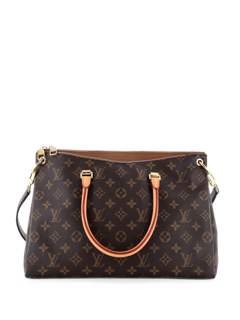 Louis Vuitton Pre-Owned Pallas Tote Monogram Canvas with Leather shoulder bag - Brown