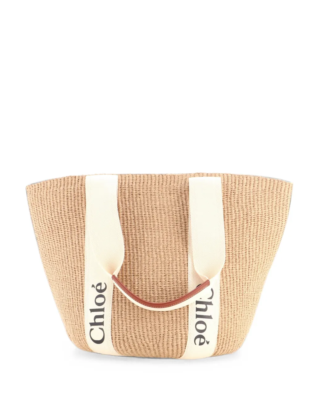 Chloé Pre-Owned x Mifuko Woody Tote grand sac seau en raphia - Tons neutres Chloé Pre-Owned x Mifuko Woody Tote grand sac seau en raphia - Tons neutres