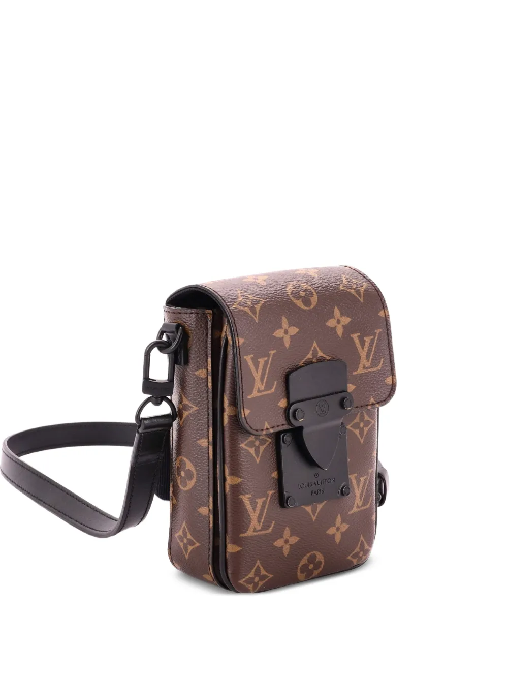 Louis Vuitton Pre-Owned S Lock Vertical Wearable Wallet Macassar Monogram Canvas crossbody bag - Nero