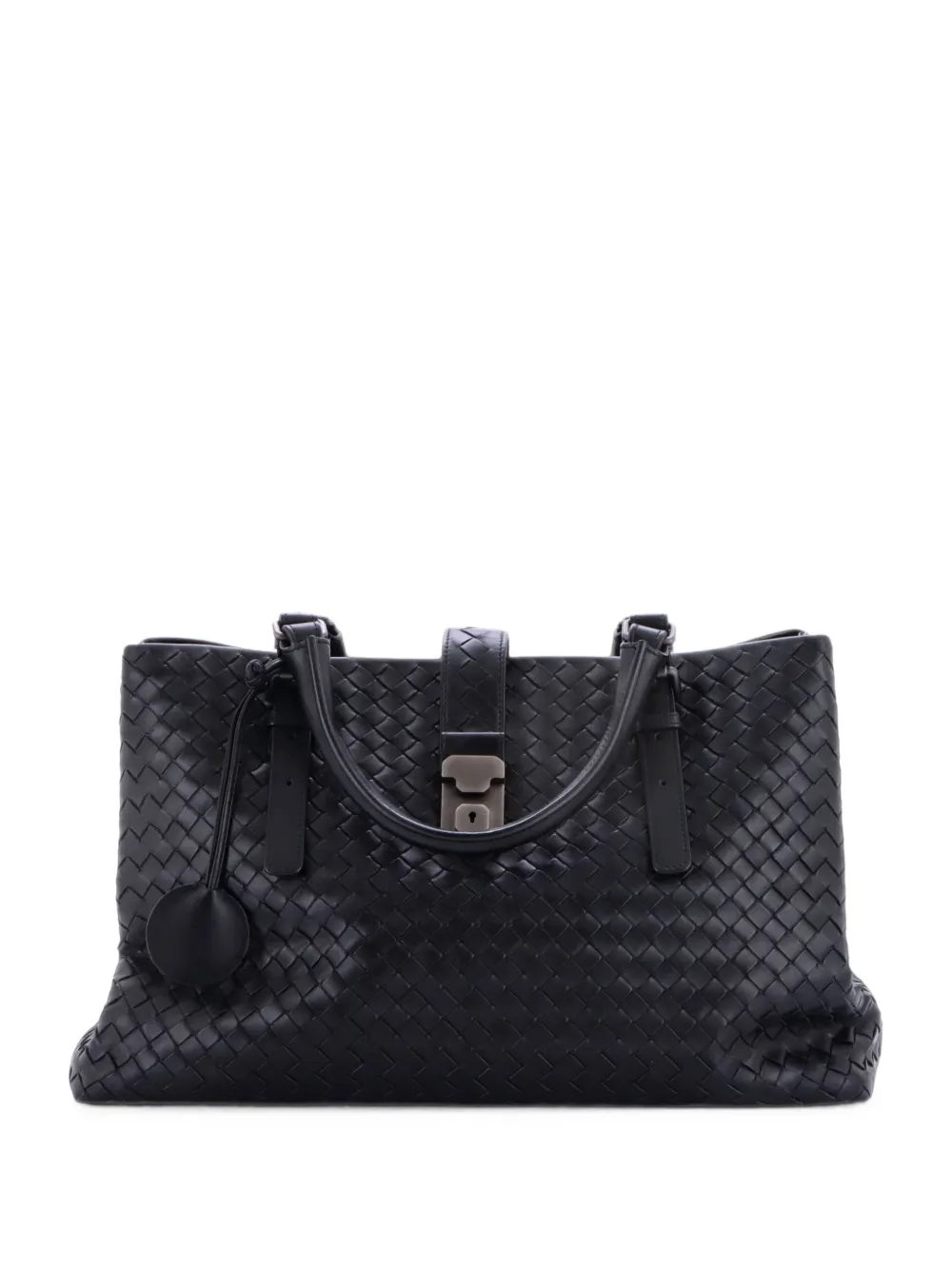 Bottega Veneta Pre-Owned Mittelgroße Roma Intrecciato Nappa Tote Bag - Schwarz