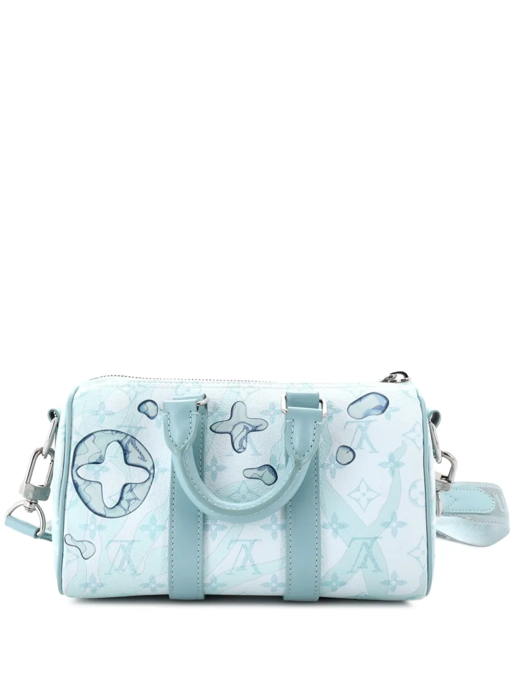 Louis Vuitton Pre-Owned Keepall Bandouliere Limited Edition Aquagarden Umhängetasche aus Canvas mit Monogramm 25cm - Blau