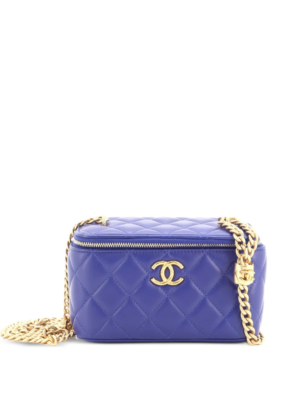 CHANEL Pre-Owned All Slide Long Vanity Case with Chain Quilted Lambskin Small crossbody bag - Blu