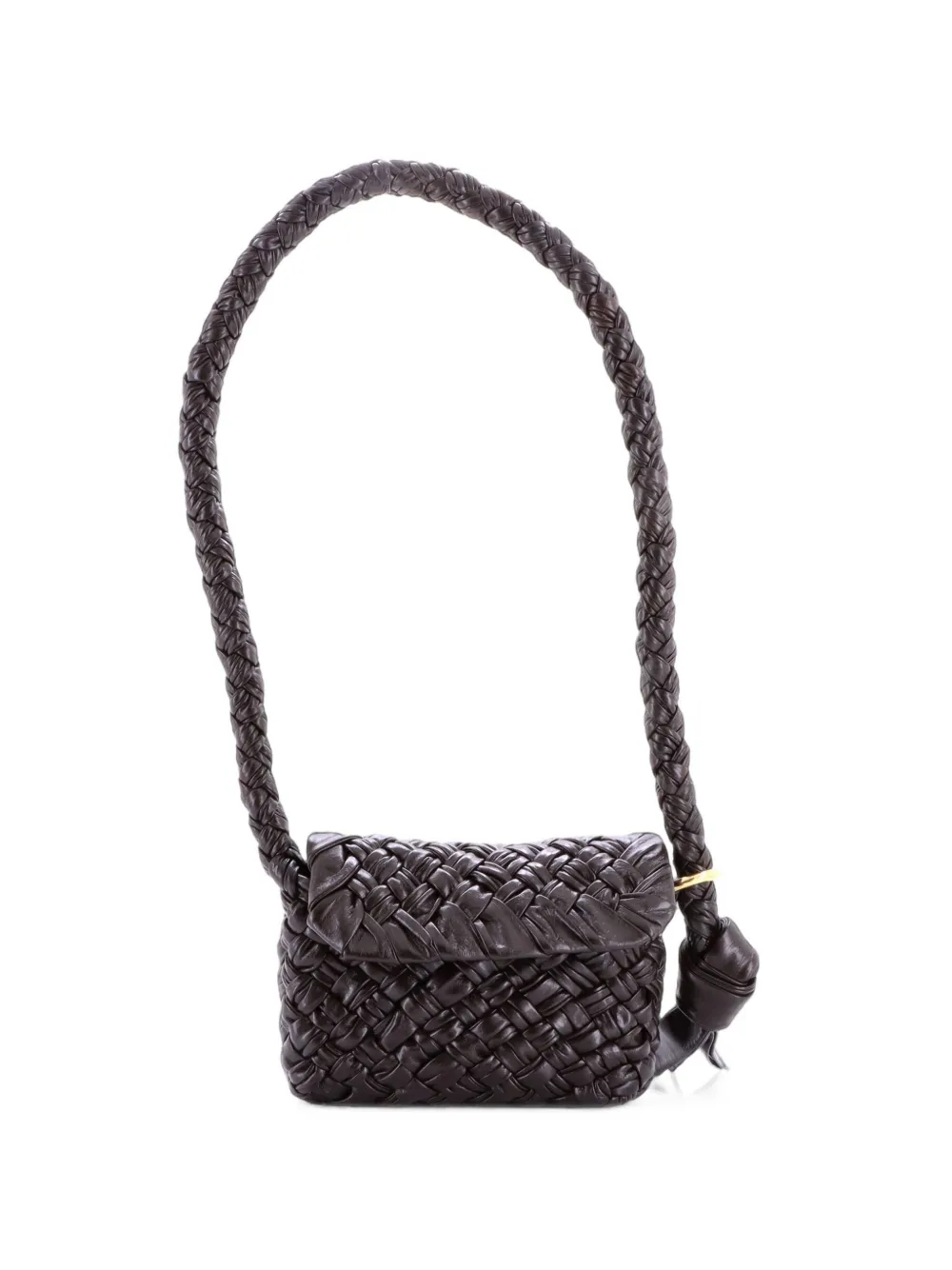 Bottega Veneta Pre-Owned Plissierte Kalimero Citta Intrecciato Schultertasche - Braun