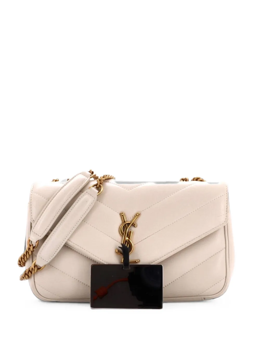 Saint Laurent Pre-Owned Loulou NM Shoulder Bag Matelasse Chevron Leather Small crossbody bag - Bianco