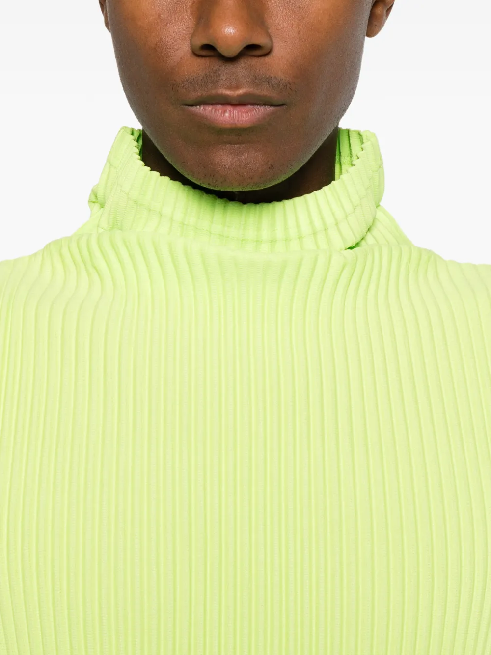 Homme Plissé Issey Miyake plissé-effect sleeveless vest Groen