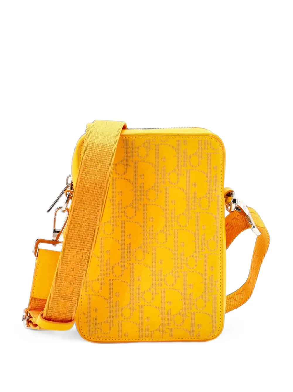 Christian Dior Pre-Owned World Tour Zip Messenger Pouch Oblique Galaxy Leather crossbody bag - Giallo