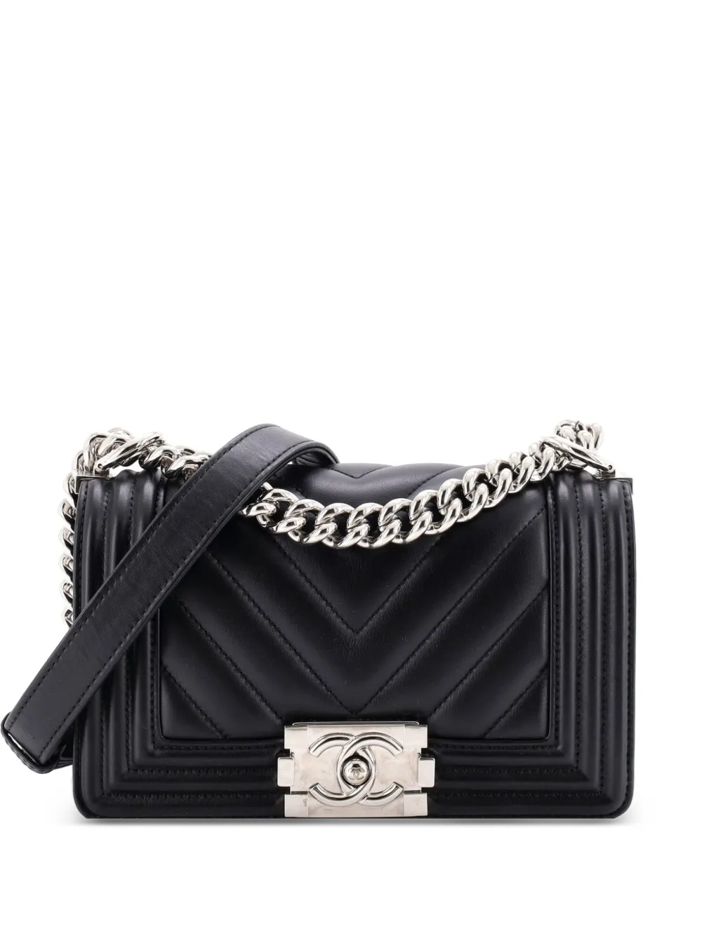 CHANEL Pre-Owned Boy Flap Bag Chevron Lambskin Small shoulder bag - Nero