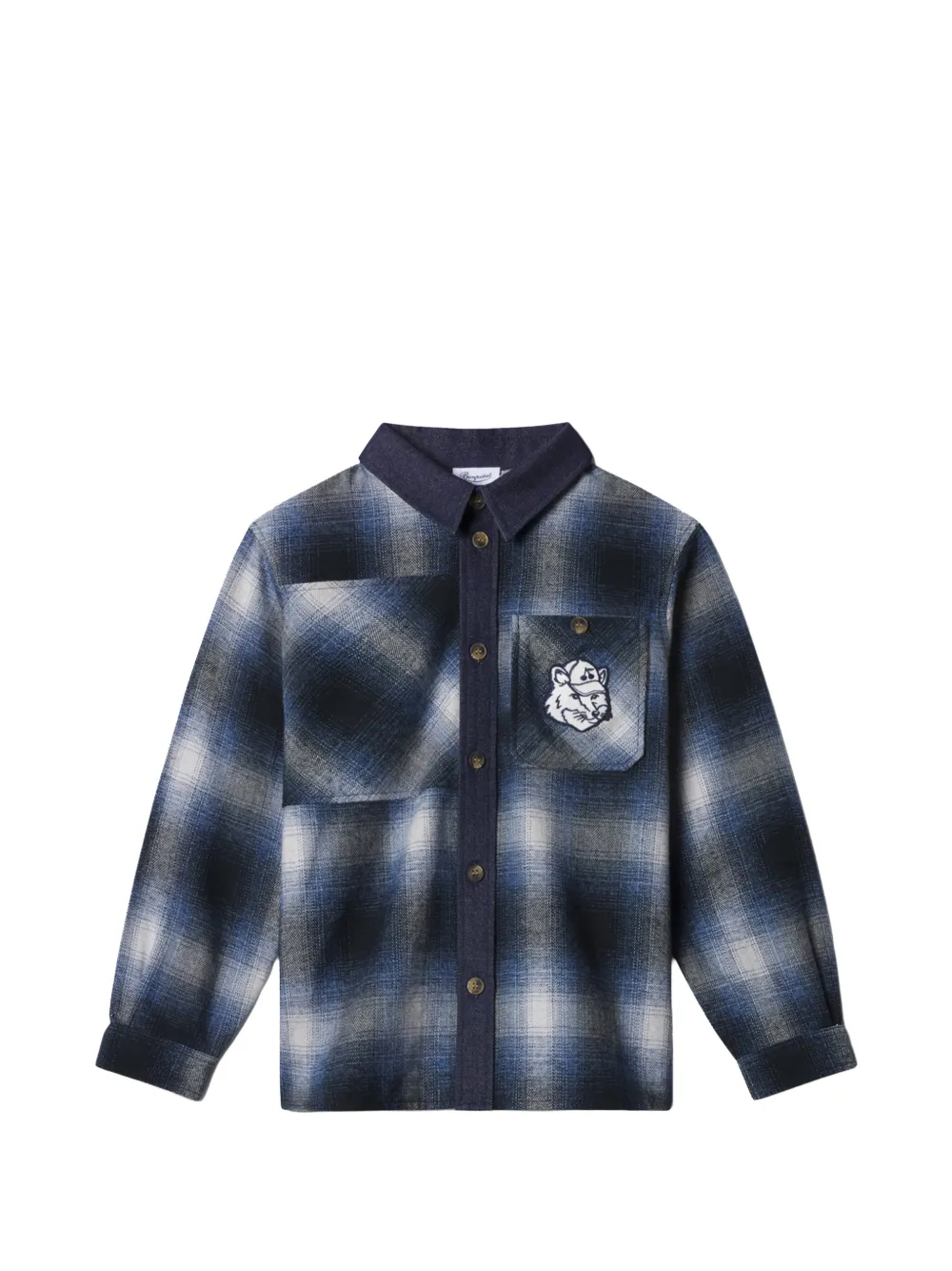 MAISON KITSUNE KIDS x Bonpoint Matheus Hemd mit Check - Blau