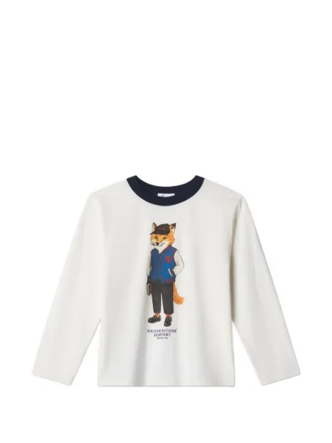 MAISON KITSUNE KIDS x Bonpoint fox-print long-sleeve T-shirt