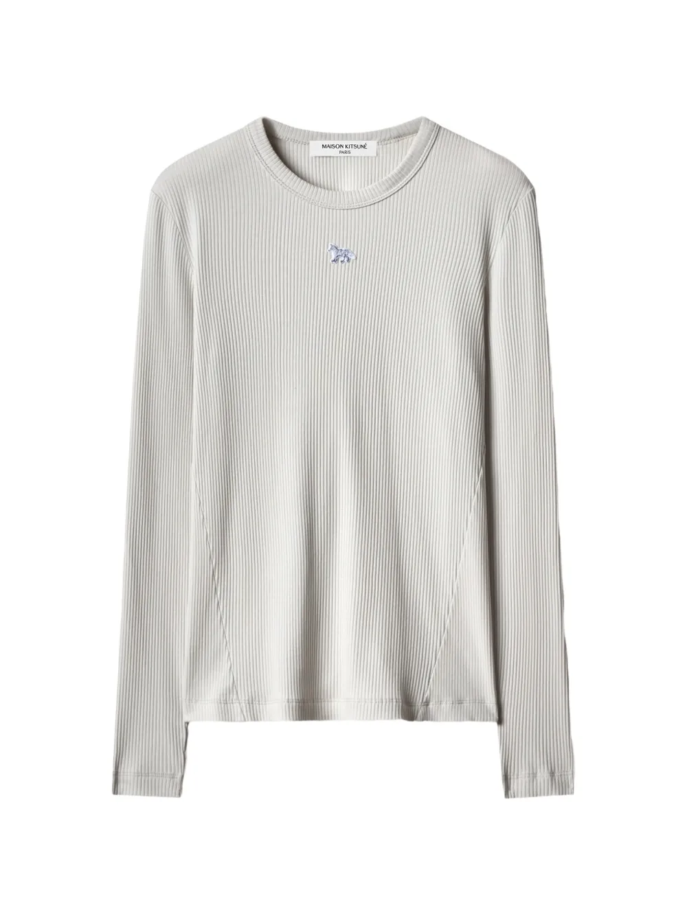 Maison Kitsuné Baby Fox ribbed-knit long-sleeve T-shirt Grijs