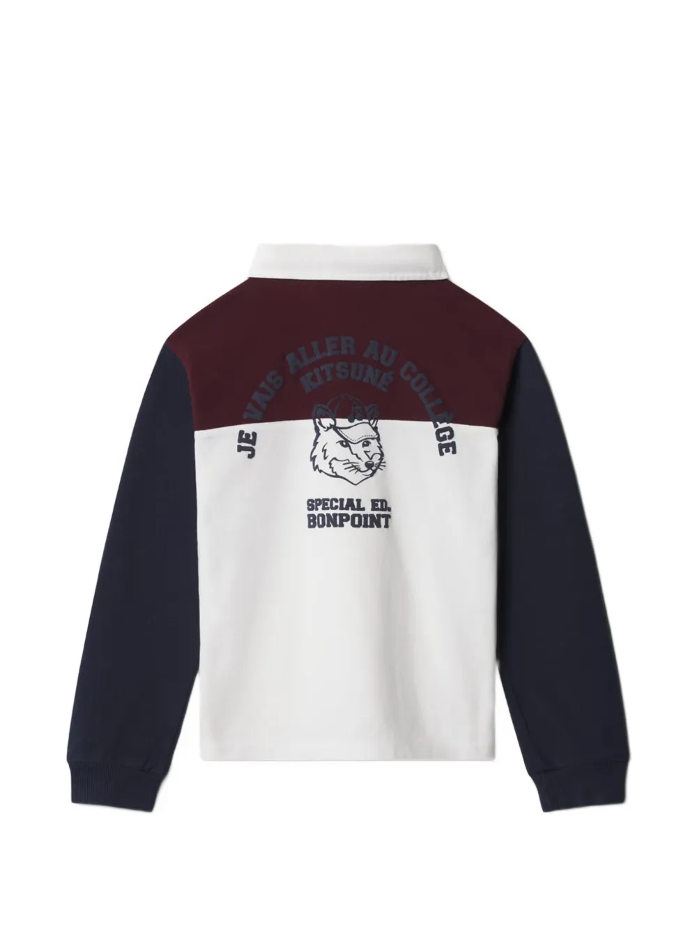 MAISON KITSUNE KIDS x Bonpoint Mederic colour-block polo shirt Wit