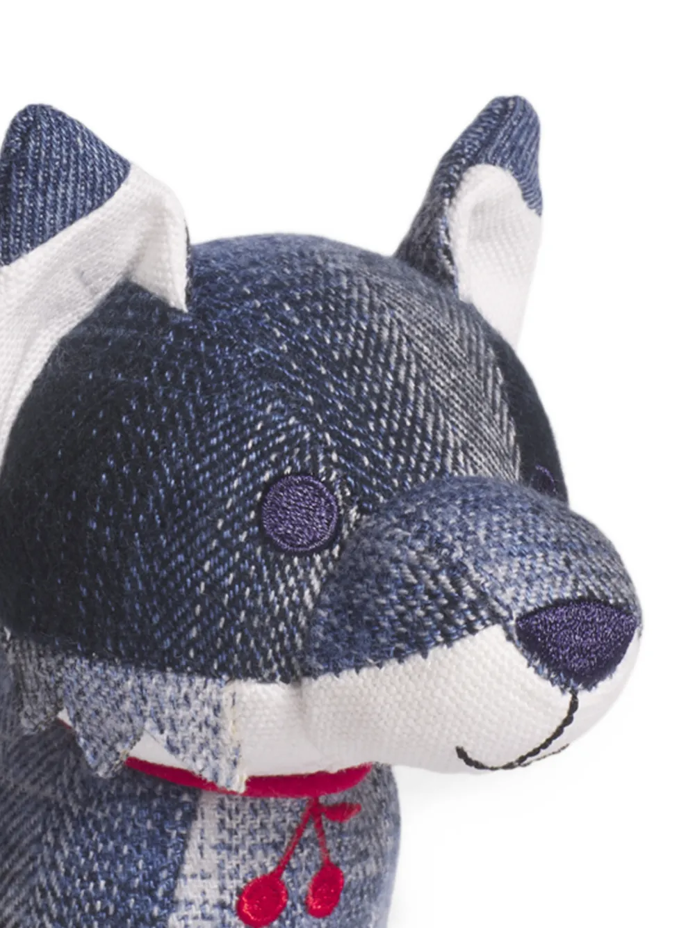 MAISON KITSUNE KIDS x Bonpoint Cherry Fox Plush patchwork soft toy Blauw