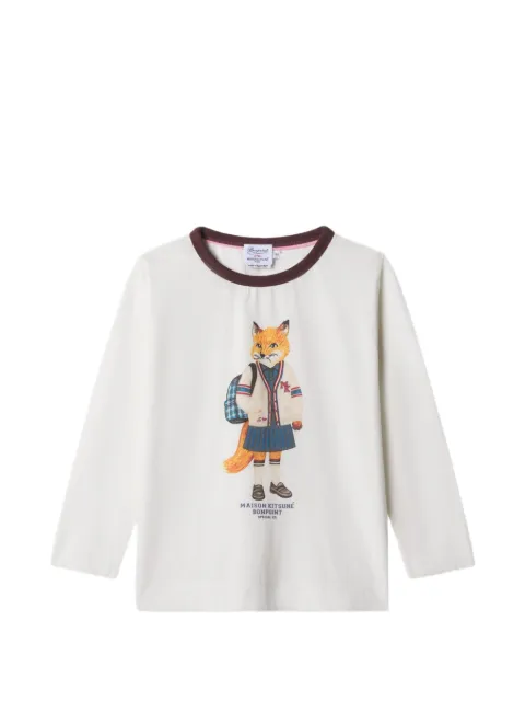 MAISON KITSUNE KIDS x Bonpoint fox-print long-sleeve T-shirt
