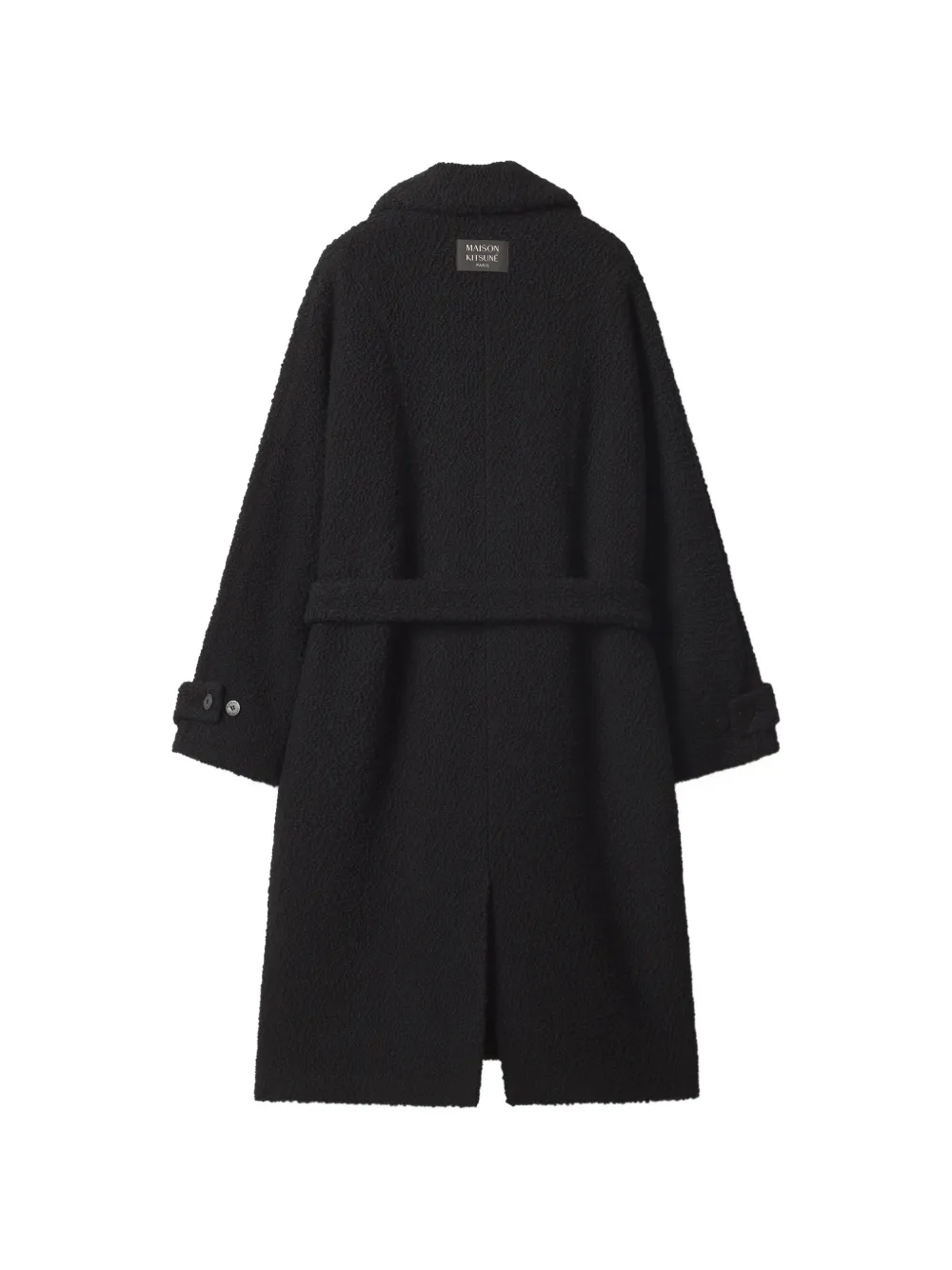Maison Kitsuné belted coat Zwart