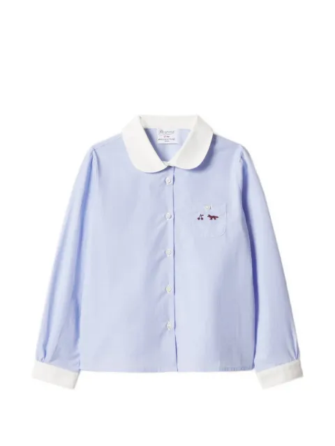 MAISON KITSUNE KIDS x Bonpoint Marlene embroidered Peter Pan collar shirt